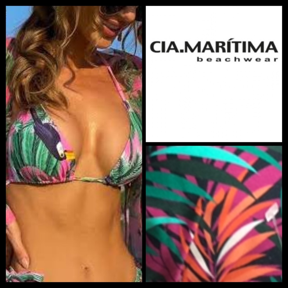 NWOT Cia Maritima Tropical Triangle Bikini Top